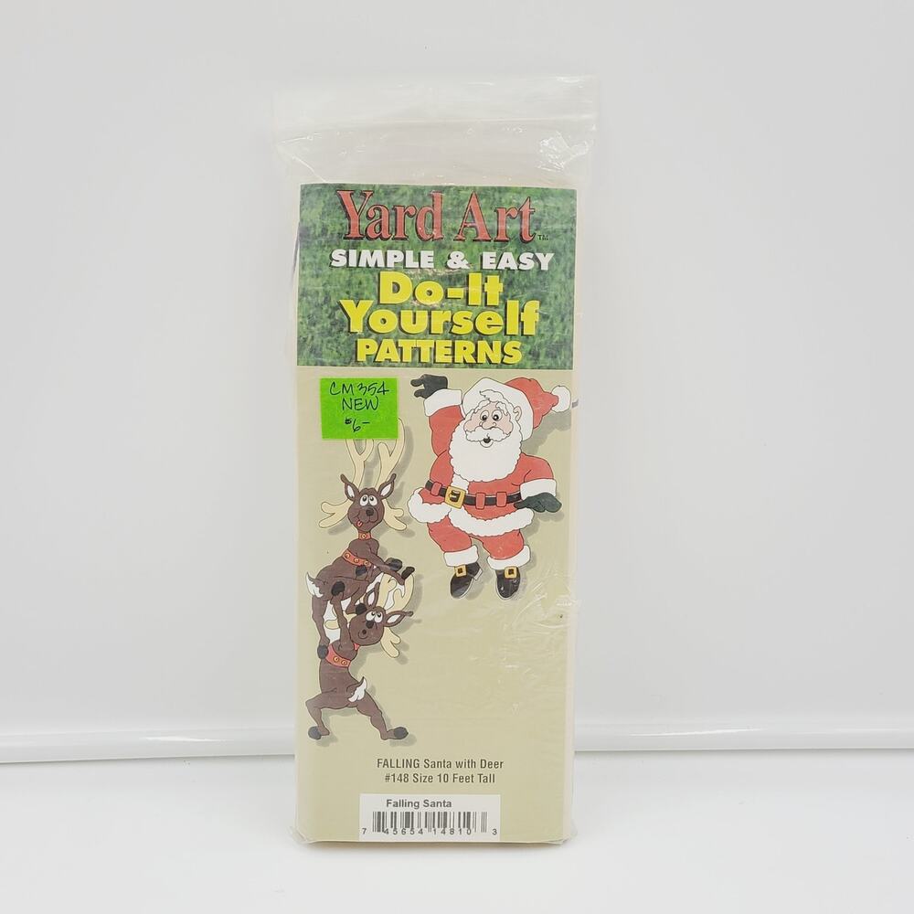 Woodcraft Pattern 'Falling Santa w/Deer' Vtg 1993 **NEVER USED**